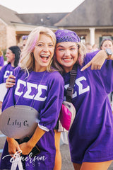 Sigma Sigma Sigma Purple Stitched Letter Jersey