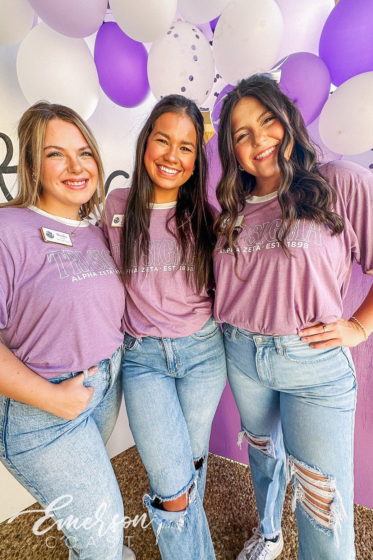 Tri Sigma Lavender Philanthropy Colorblock Ringer