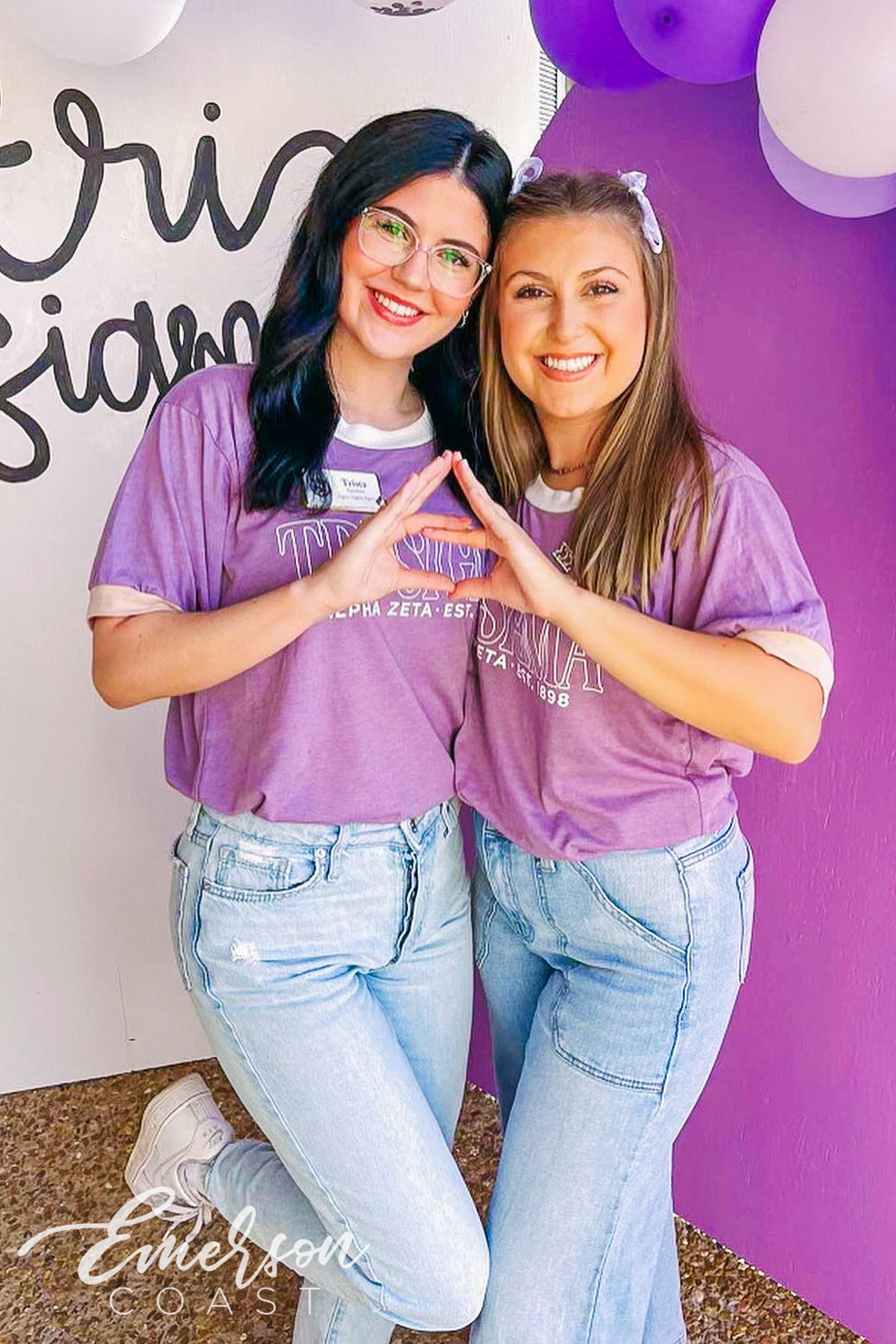 Tri Sigma Lavender Philanthropy Colorblock Ringer
