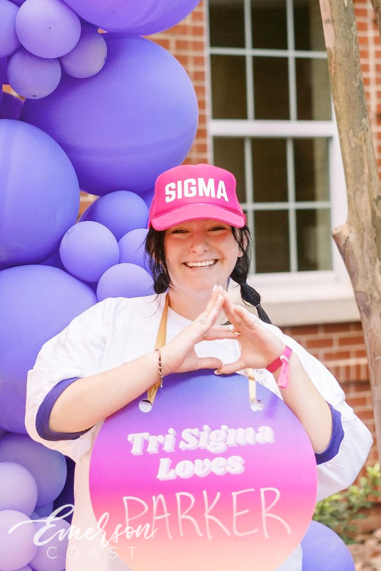 Sigma Sigma Sigma Hot Pink Bid Day Hat