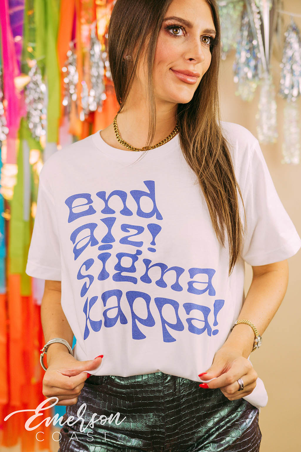 Sigma Kappa End Alz Wavy Tee