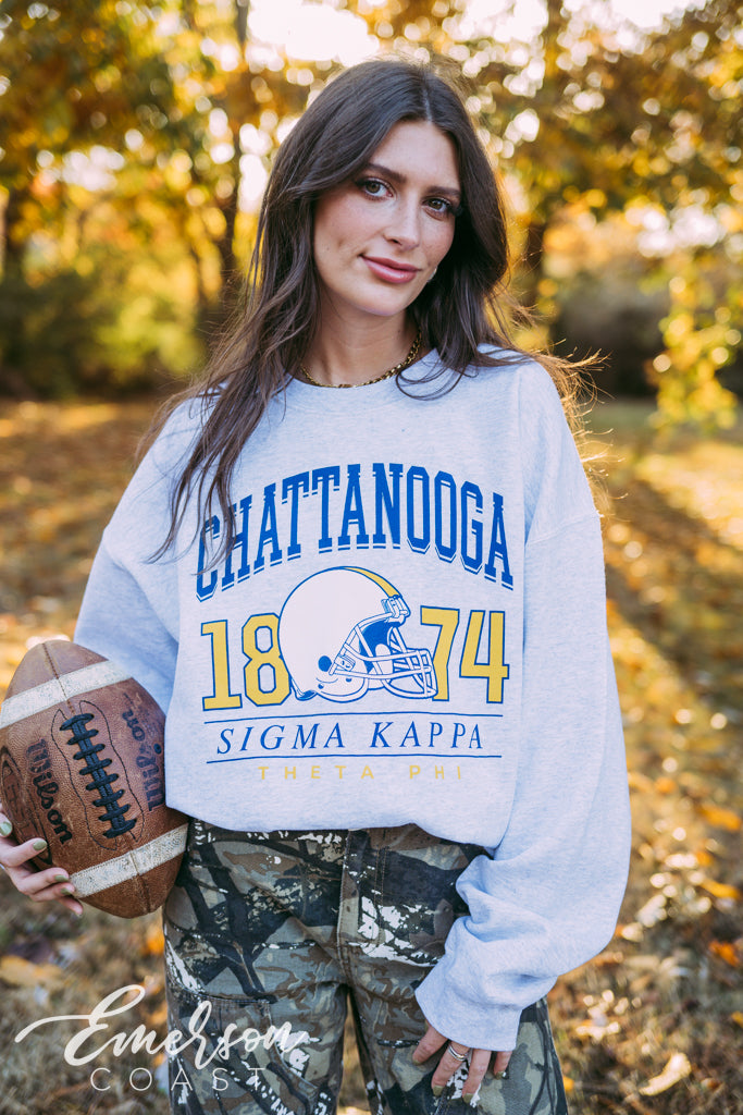 Sigma Kappa Football Helmet Crewneck