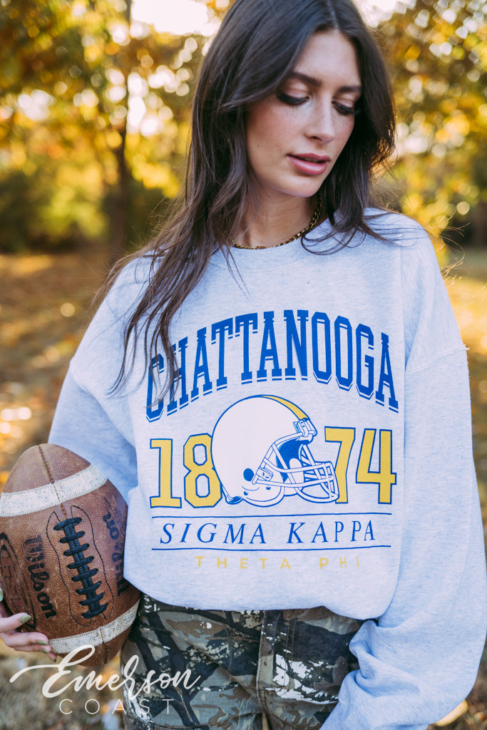 Sigma Kappa Football Helmet Crewneck