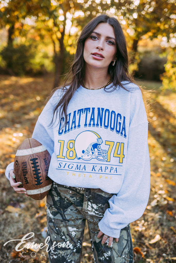 Sigma Kappa Football Helmet Crewneck