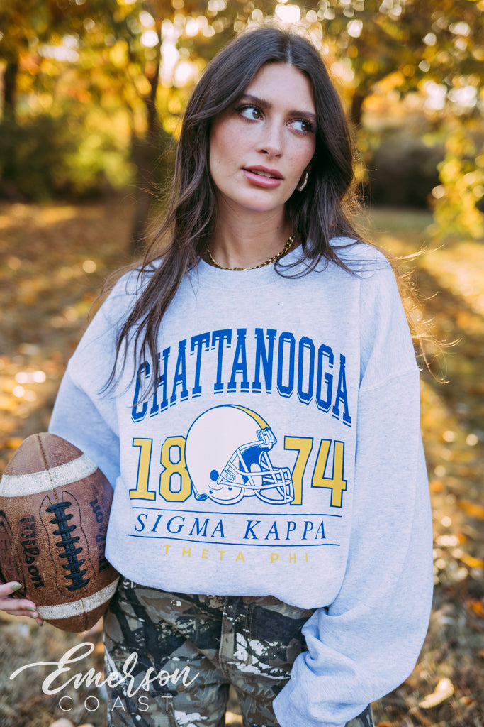 Sigma Kappa Football Helmet Crewneck