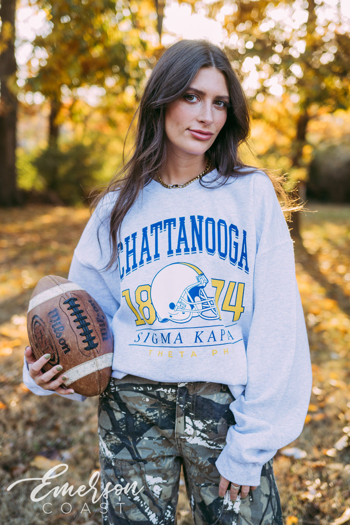 Sigma Kappa Football Helmet Crewneck