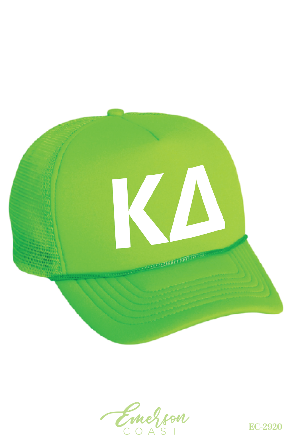 Kappa Delta Neon Green Bid Day Hat