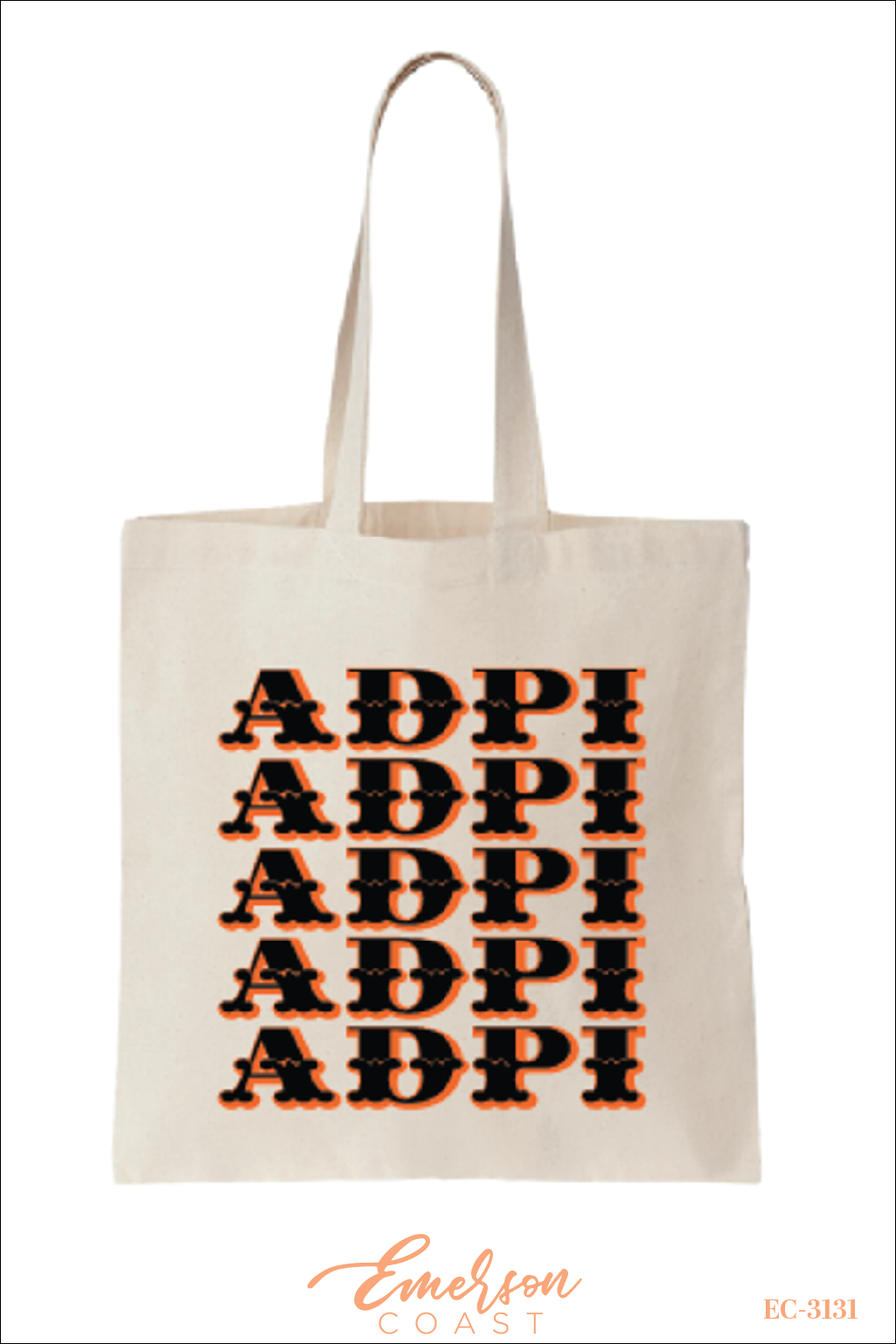 Alpha Delta Pi Retro Font Bid Day Tote