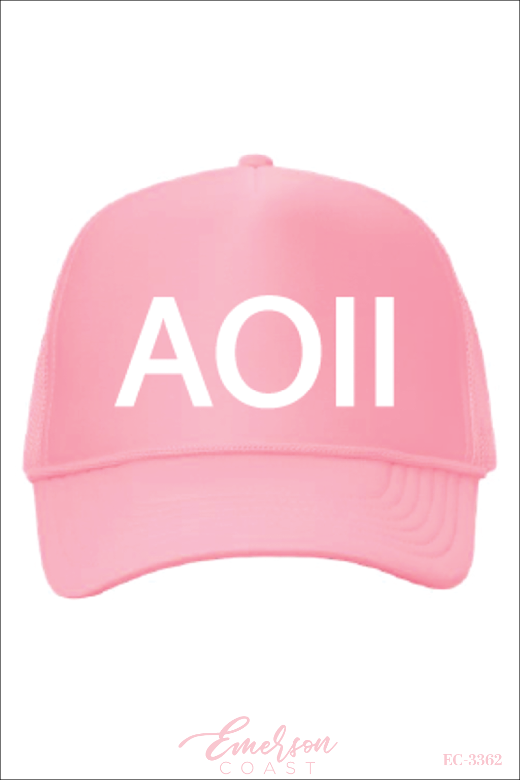Alpha Omicron Pi Pink Trucker Bid Day Hat