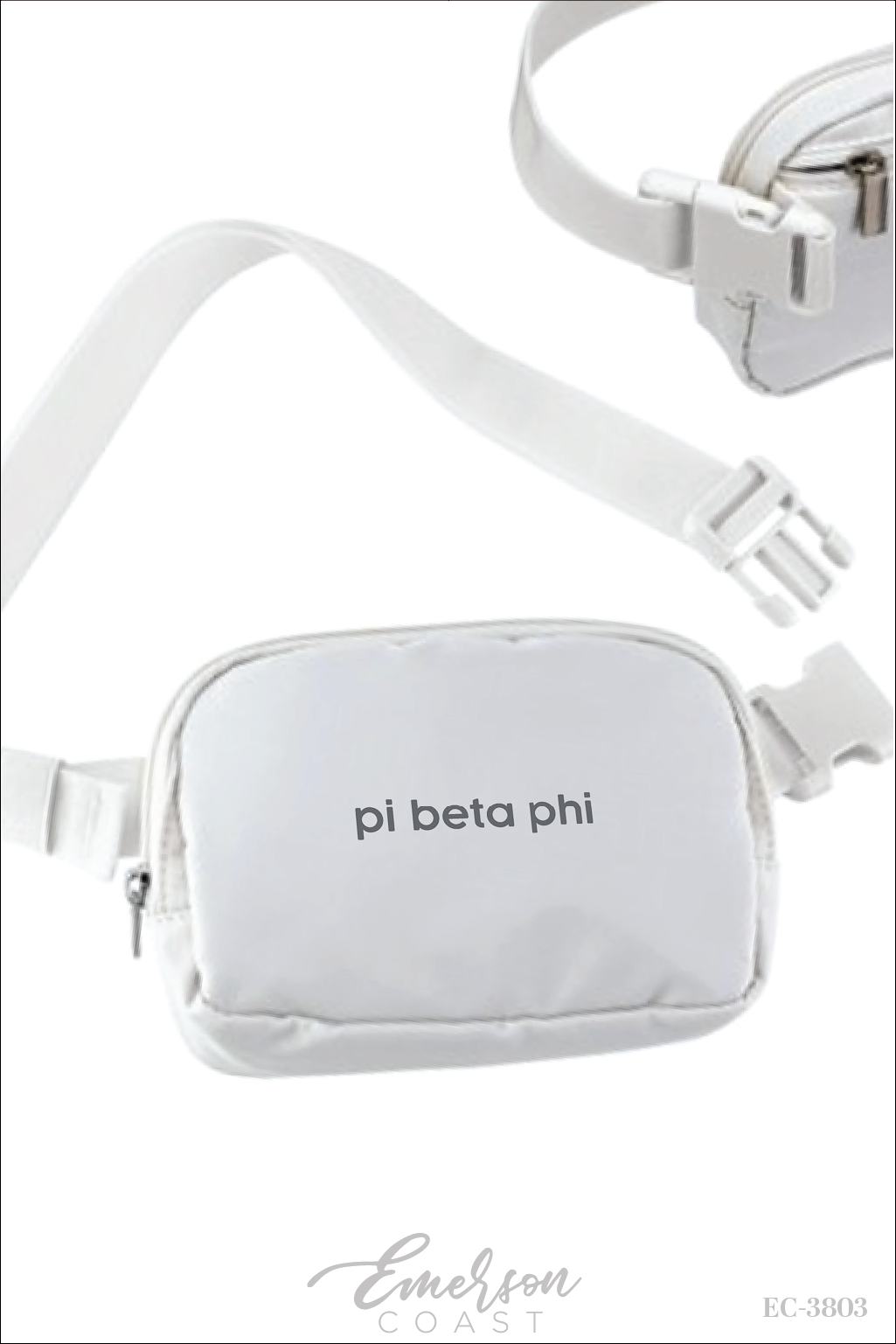 Pi Beta Phi White Simple Belt Bag