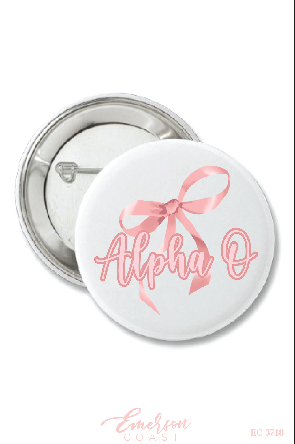 Alpha Omicron Pi Pink Bow Pin