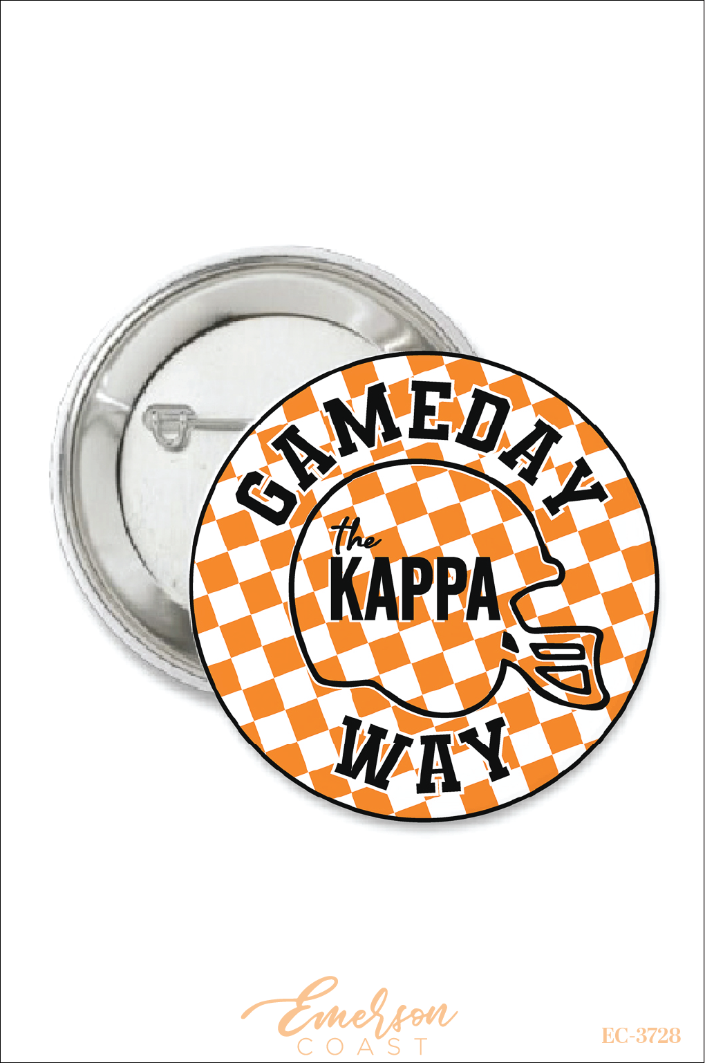 Kappa Kappa Gamma Game Day Checkered Button
