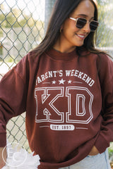 Kappa Delta Parents Weekend Dark Maroon Mockneck