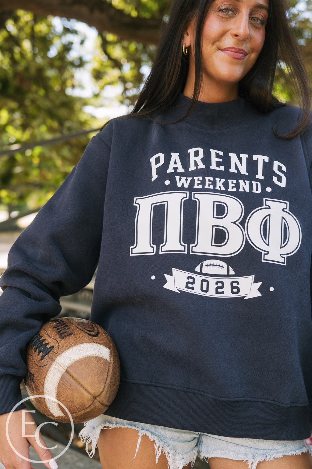 Pi Phi Parents Weekend Navy Mockneck