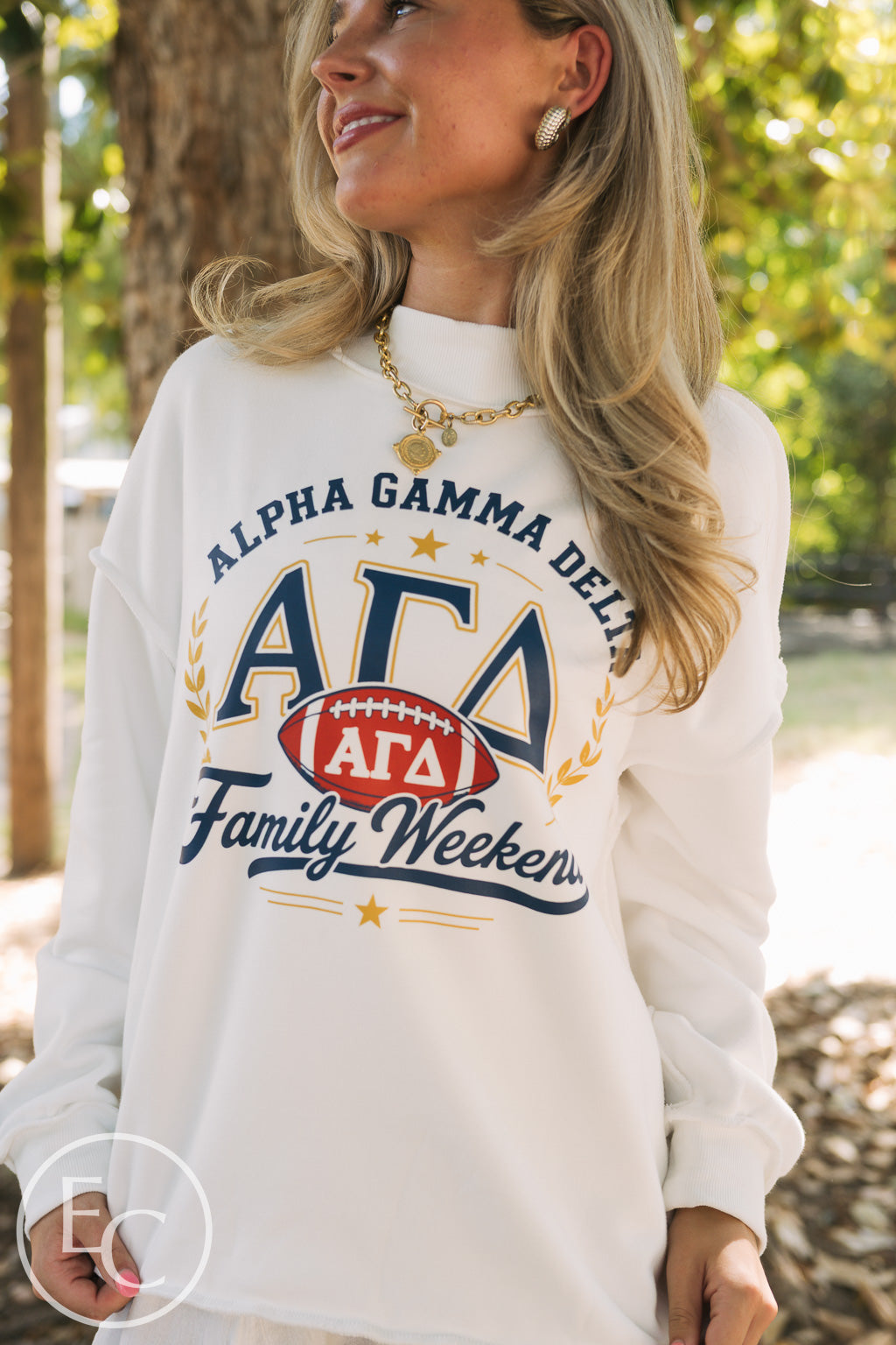 Alpha Gamma Delta Family Weekend Reversible Mockneck
