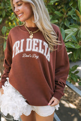 Tri Delta Dark Maroon Dad's Day Mockneck
