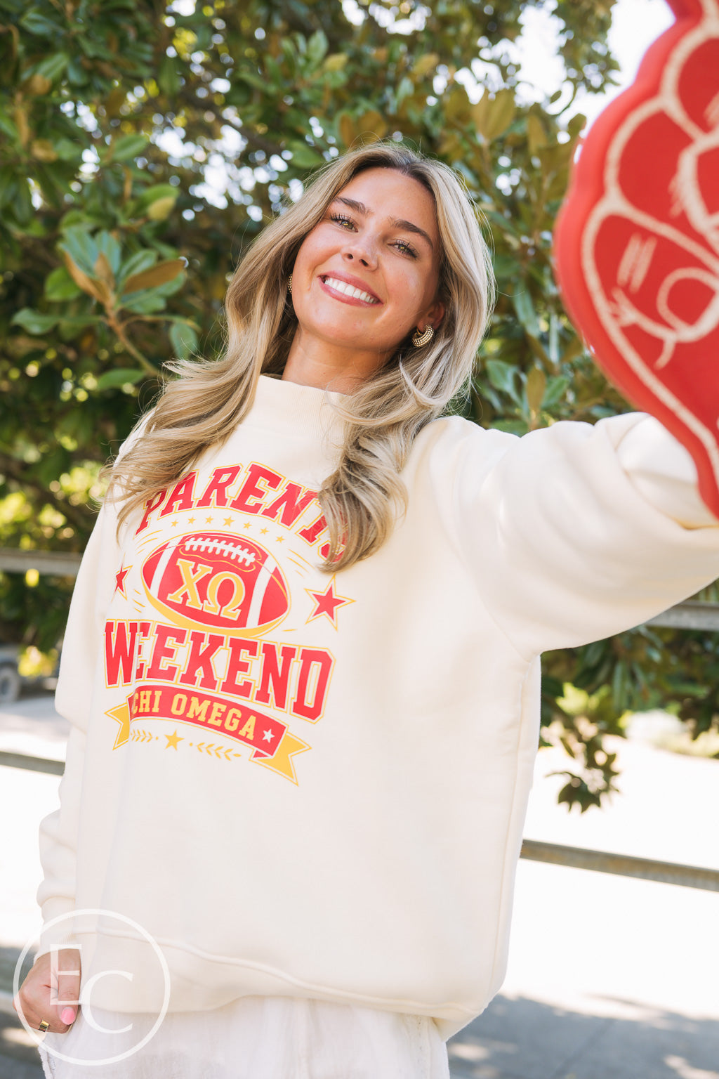 Chi Omega Football Parents Weekend Mockneck
