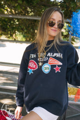 Zeta Tau Alpha Patchwork Family Weekend Mockneck