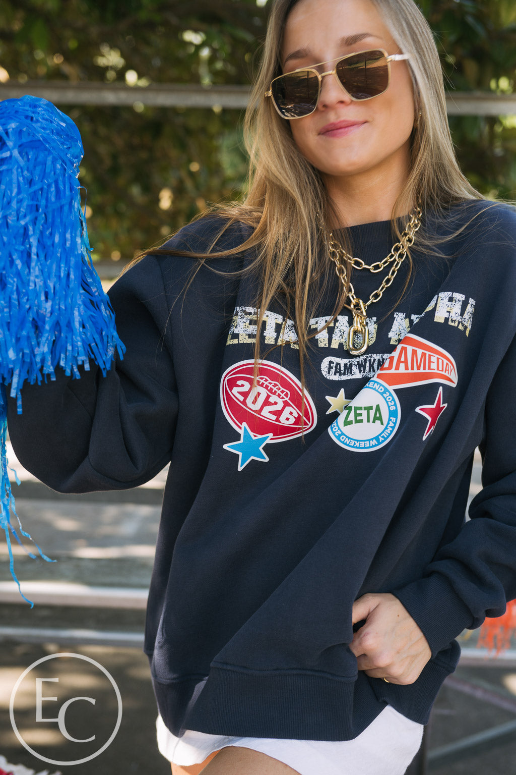 Zeta Tau Alpha Patchwork Family Weekend Mockneck