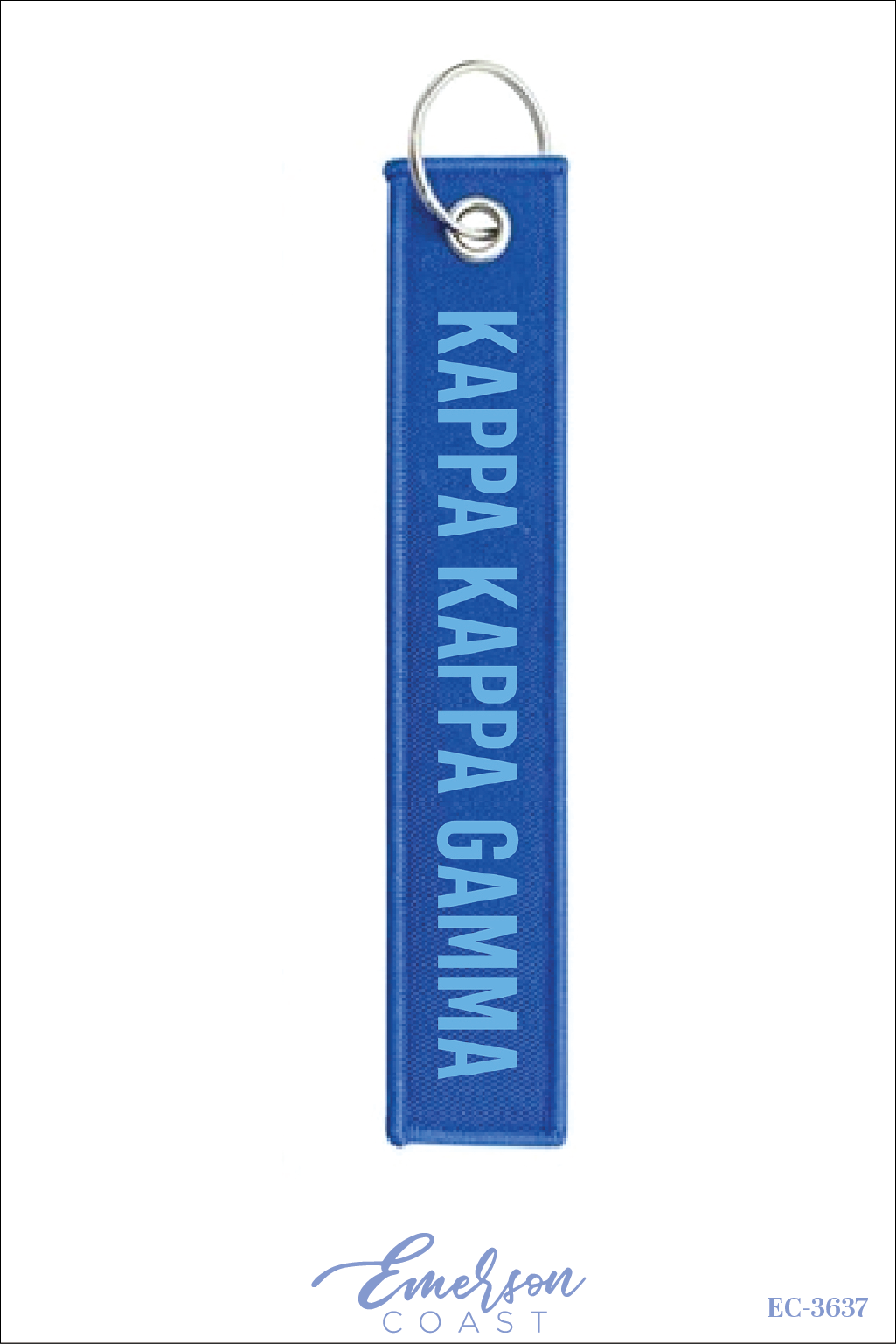 Kappa Kappa Gamma Blue Embroidered Keychain