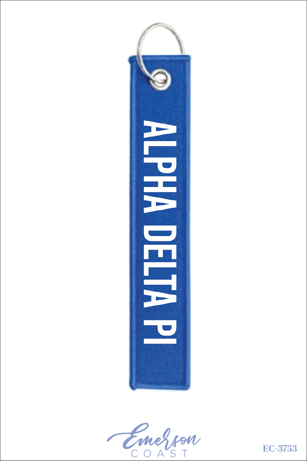 Alpha Delta Pi Blue Embroidered Keychain