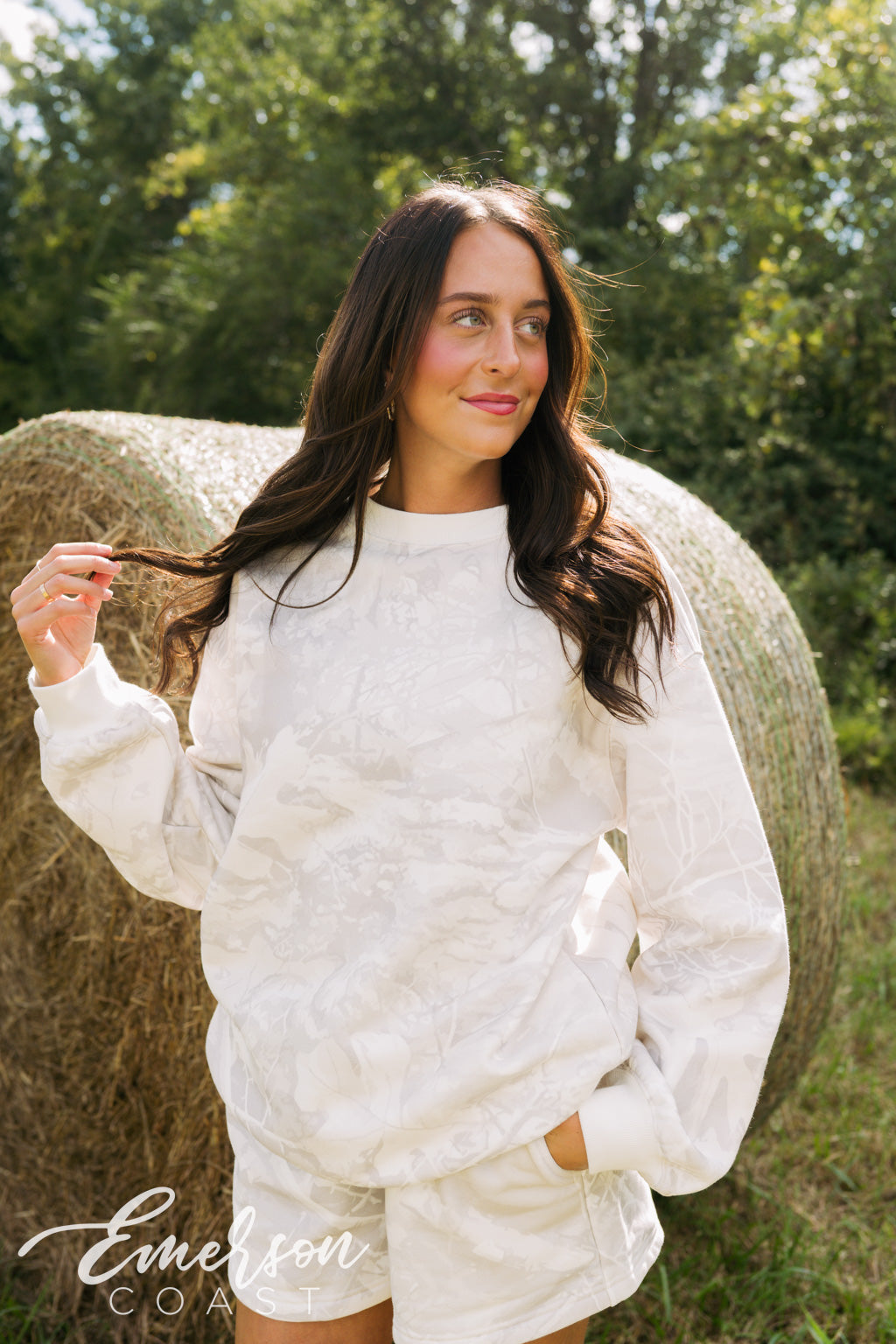 Emerson Coast White Camo Crewneck & Shorts Set