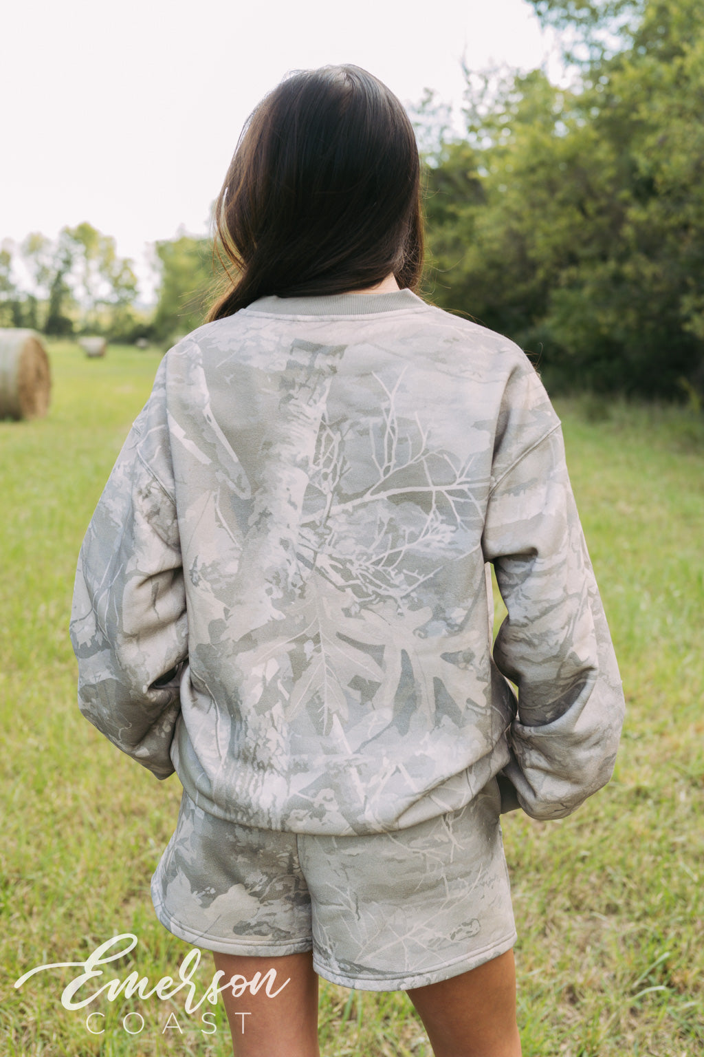 Emerson Coast Muted Camo Crewneck & Shorts Set