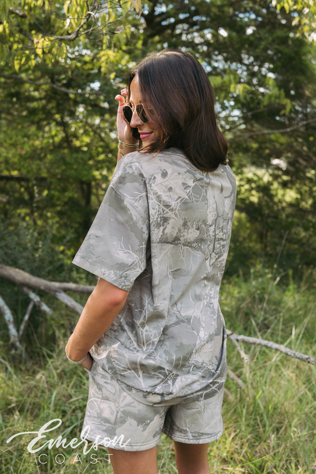 Emerson Coast Muted Camo Tshirt & Shorts Set