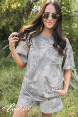 Emerson Coast Muted Camo Tshirt & Shorts Set