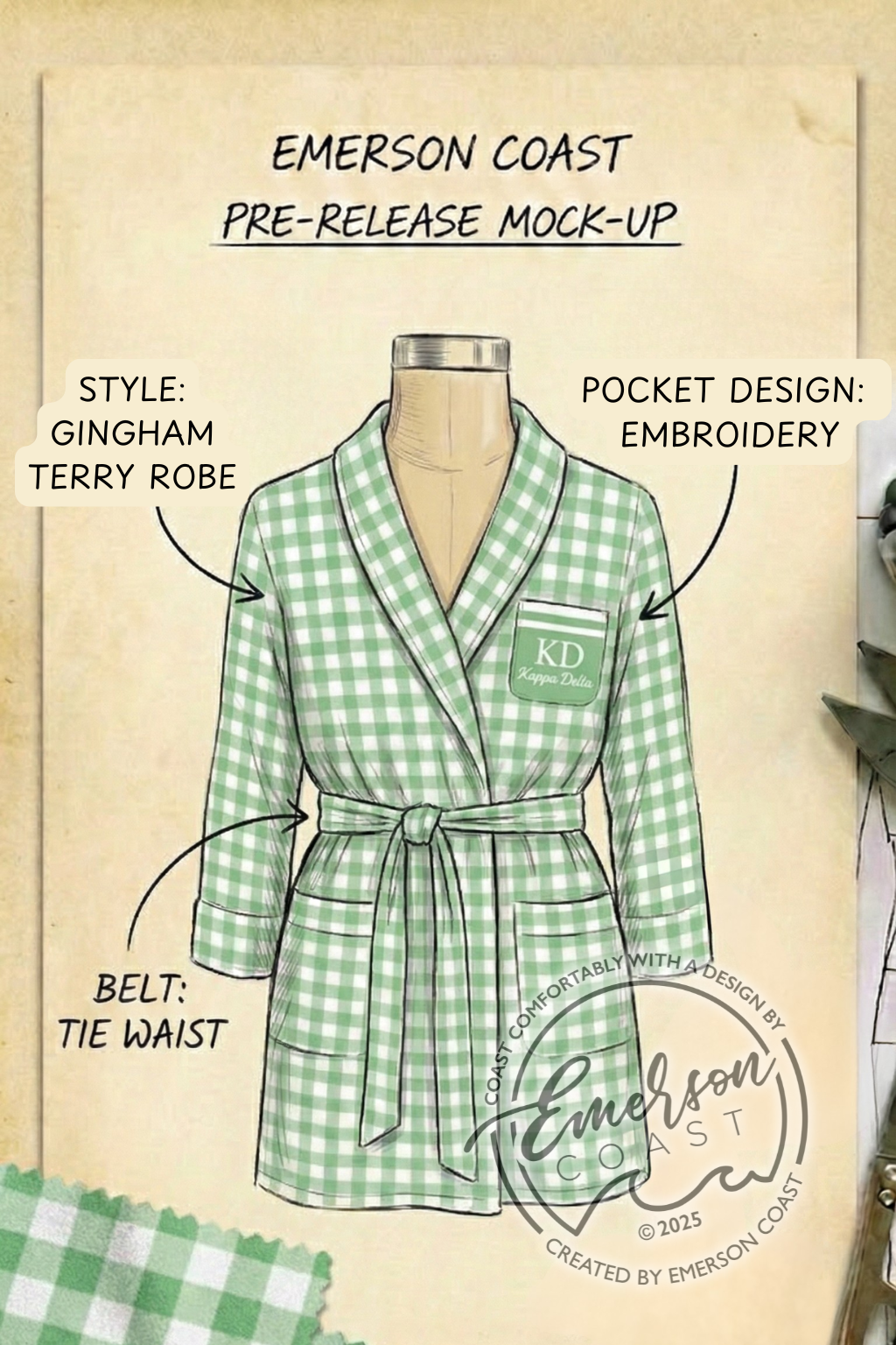 Pre-Release Style: Sorority Gingham Print Robe