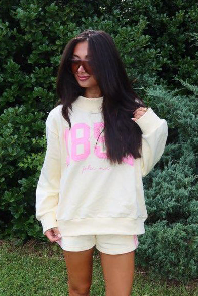 Phi Mu Vintage Varsity Mockneck