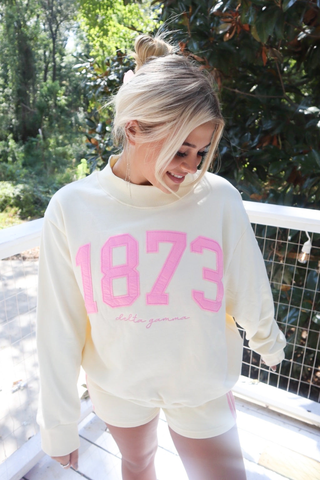 Delta Gamma Vintage Varsity Mockneck