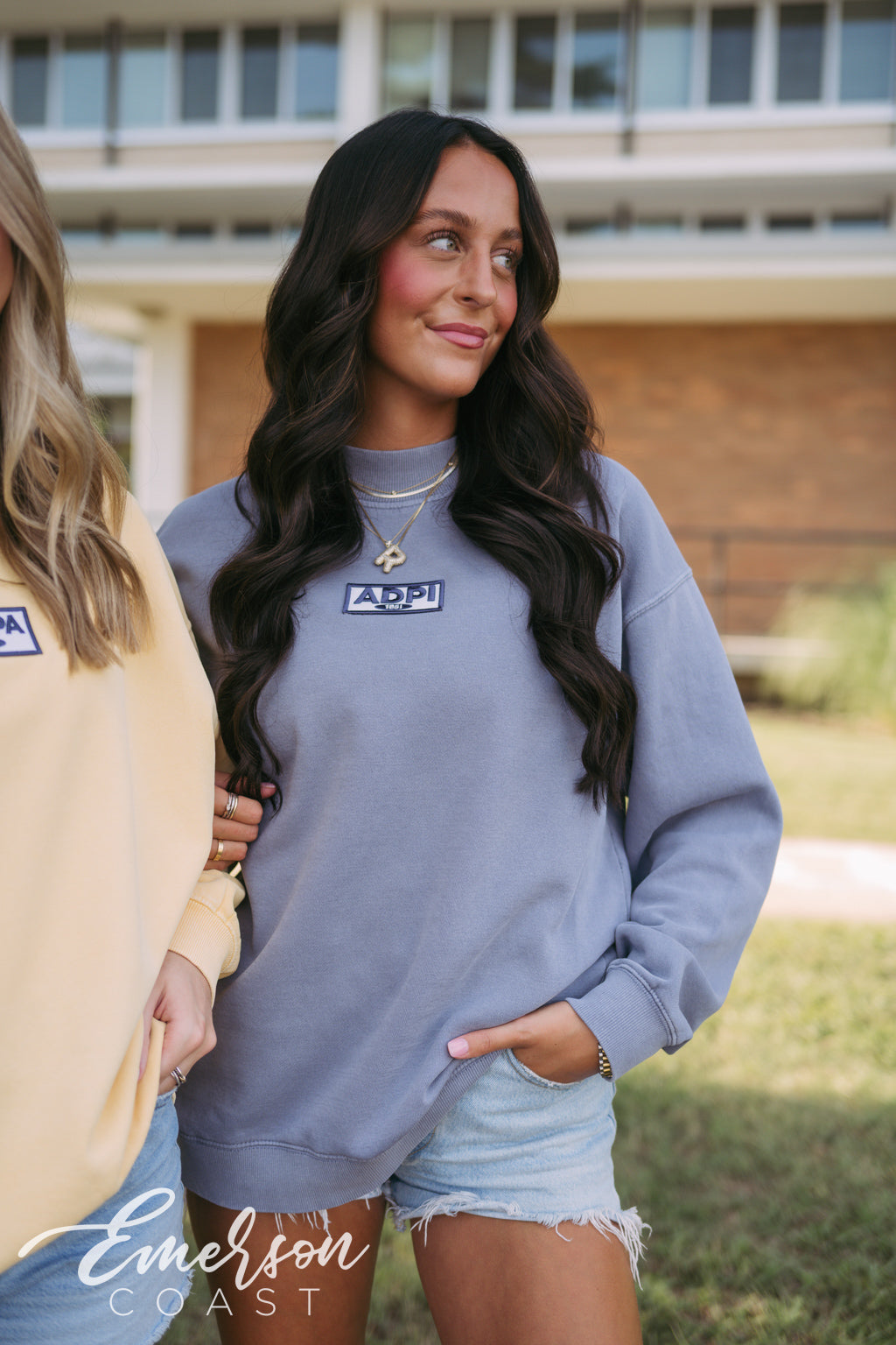 ADPi Puff Patch Mock Neck Sweatshirt