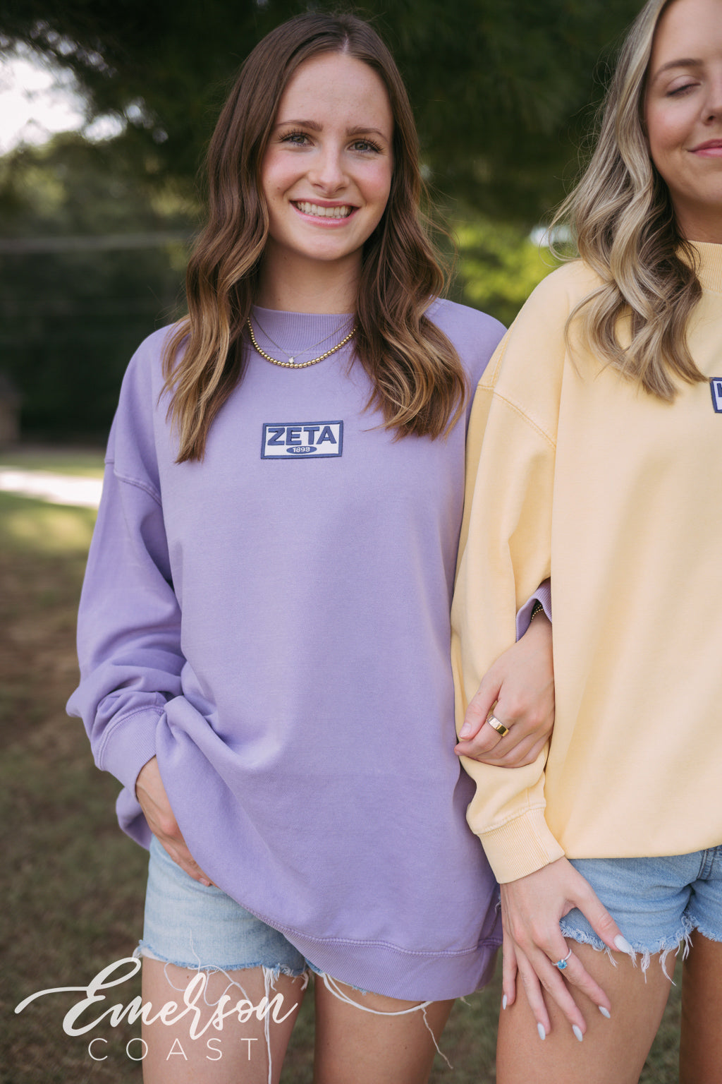 Zeta Purple Puff Patch Mock Neck Sweatshirt