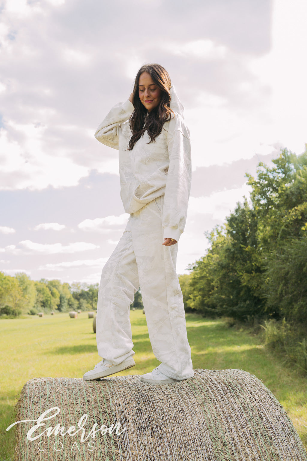 Emerson Coast White Camo Hoodie & Wide Leg Pants