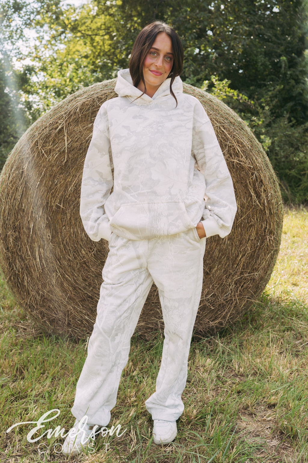 Emerson Coast White Camo Hoodie & Wide Leg Pants