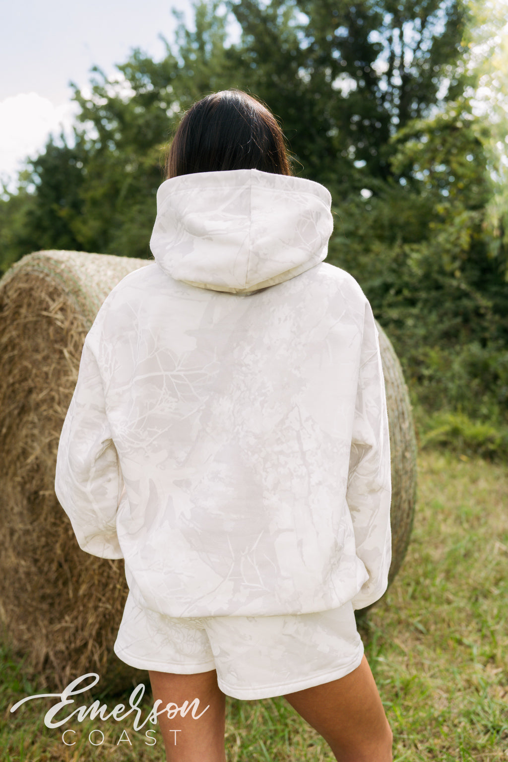 Emerson Coast White Camo Hoodie & Shorts Set
