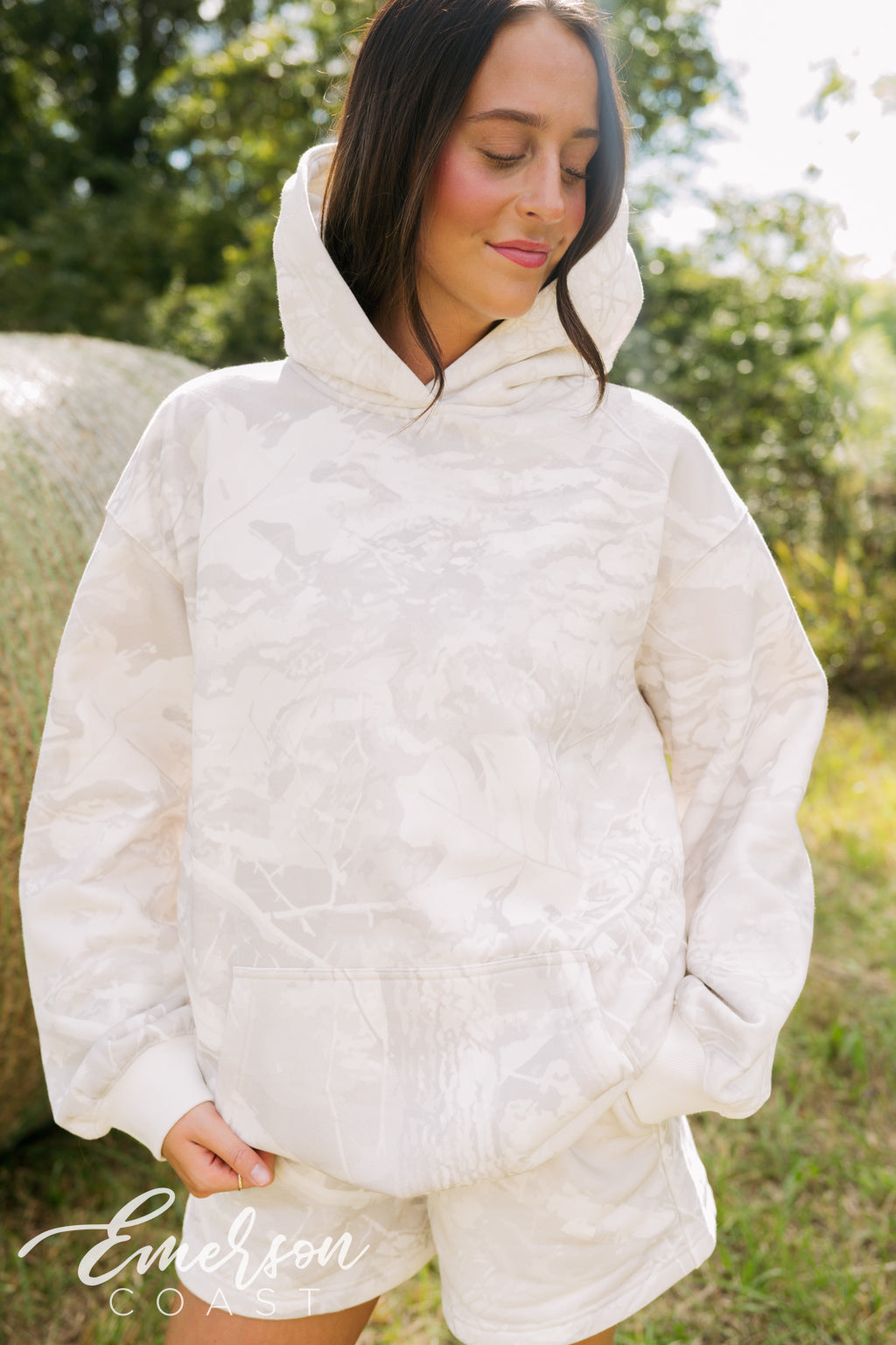 Emerson Coast White Camo Hoodie & Shorts Set