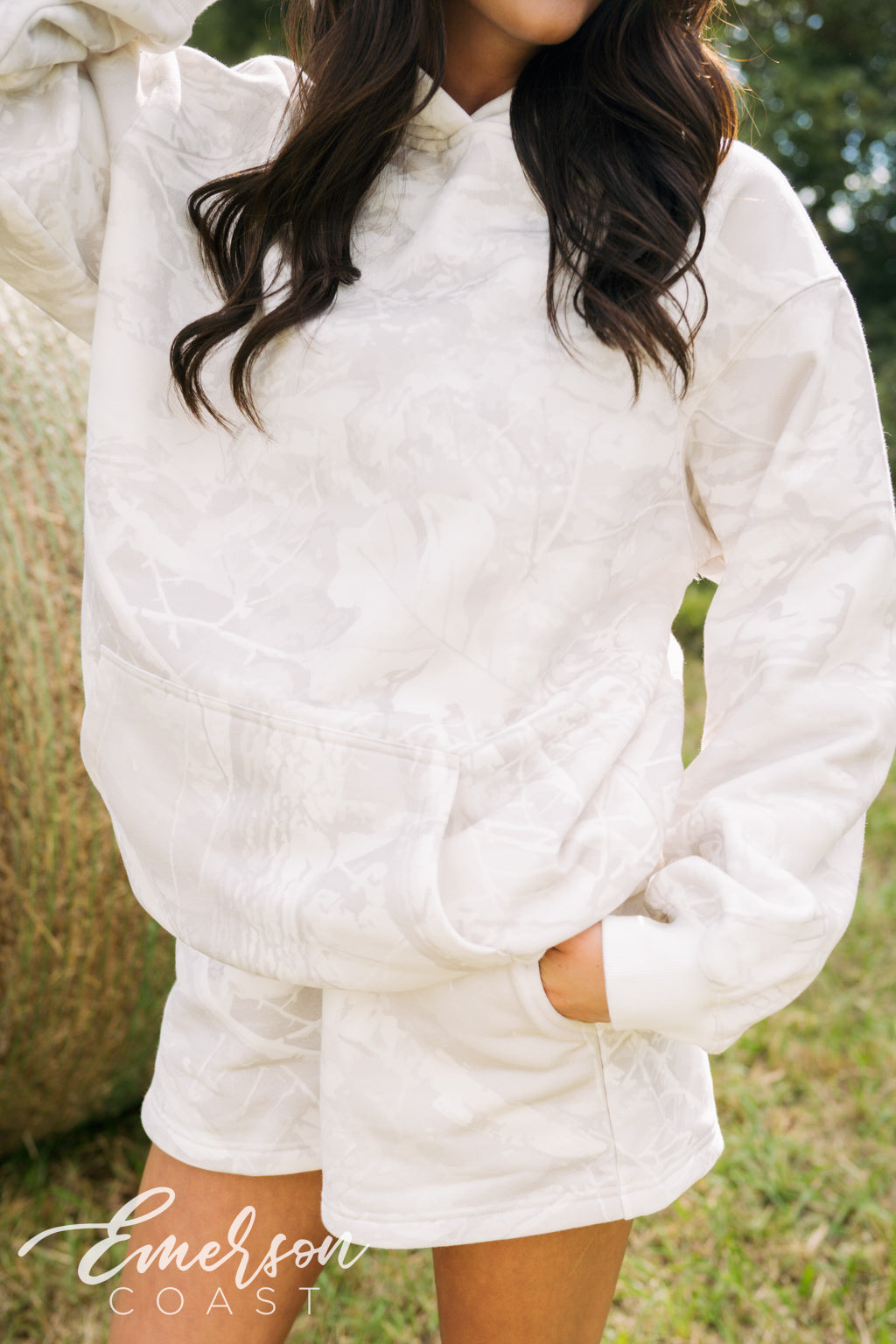 Emerson Coast White Camo Hoodie & Shorts Set