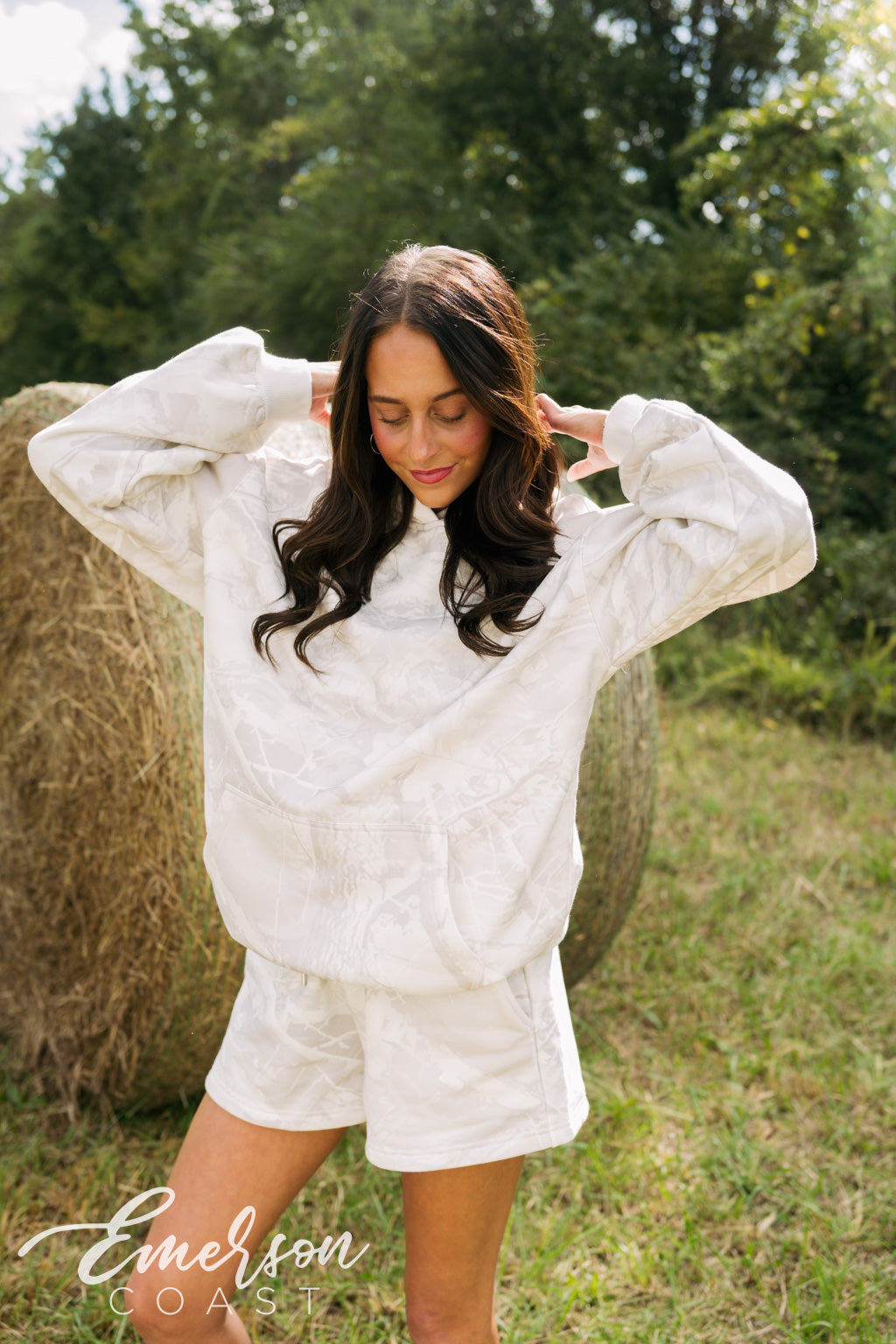 Emerson Coast White Camo Hoodie & Shorts Set
