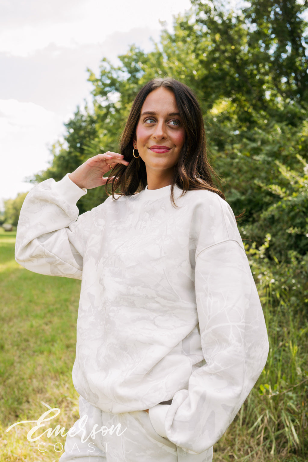 Emerson Coast White Camo Crewneck & Wide Leg Pants