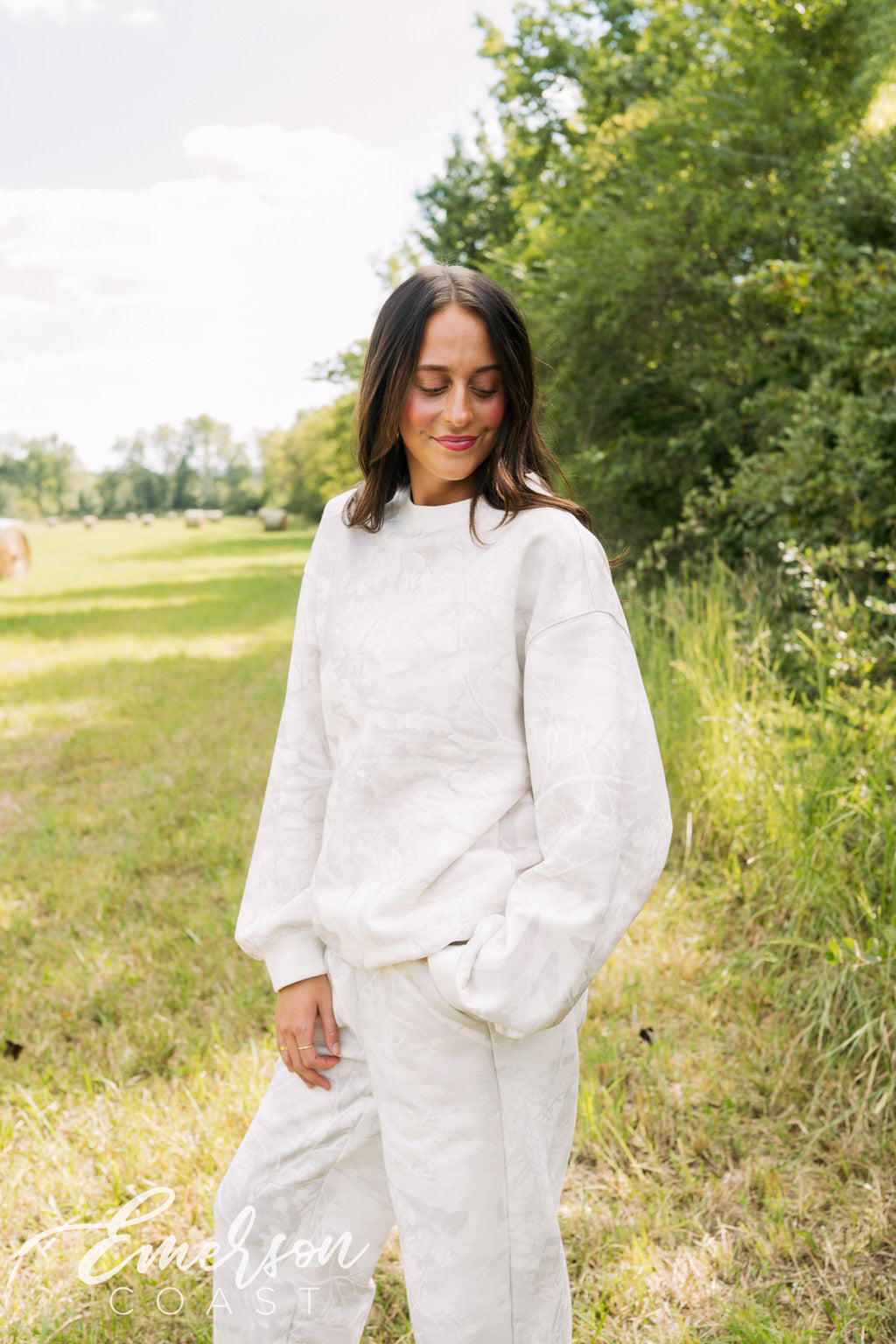 Emerson Coast White Camo Crewneck & Wide Leg Pants