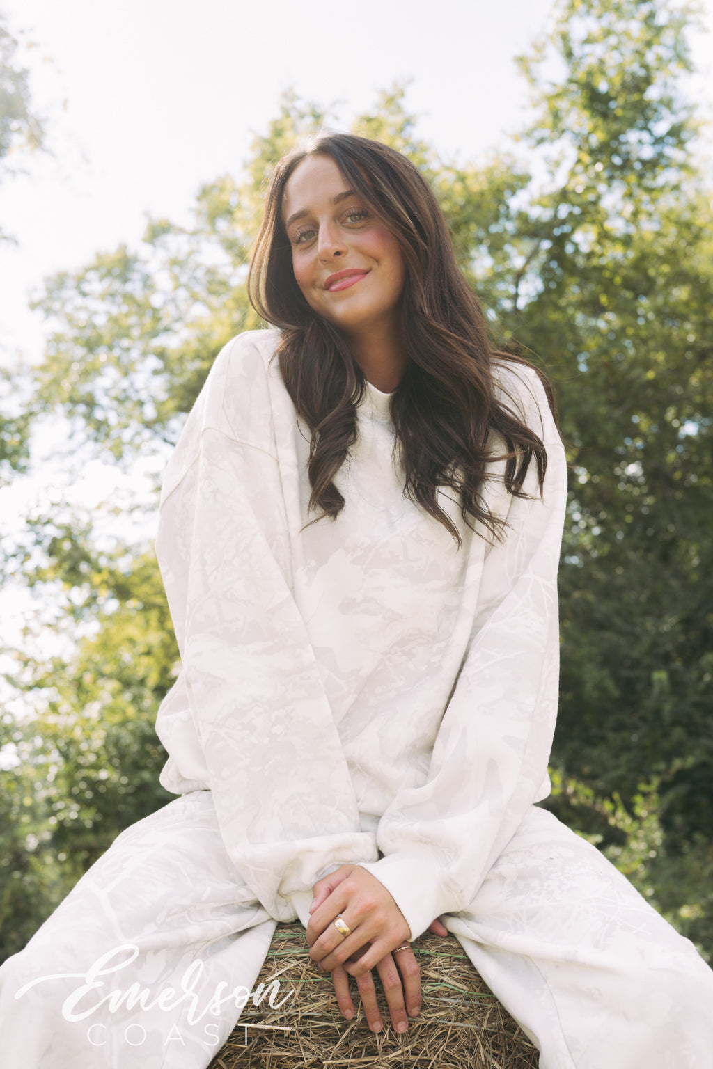 Emerson Coast White Camo Crewneck & Wide Leg Pants