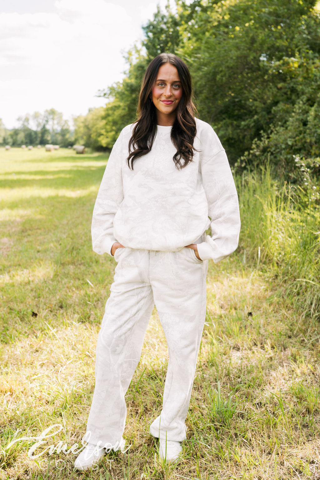 Emerson Coast White Camo Crewneck & Wide Leg Pants