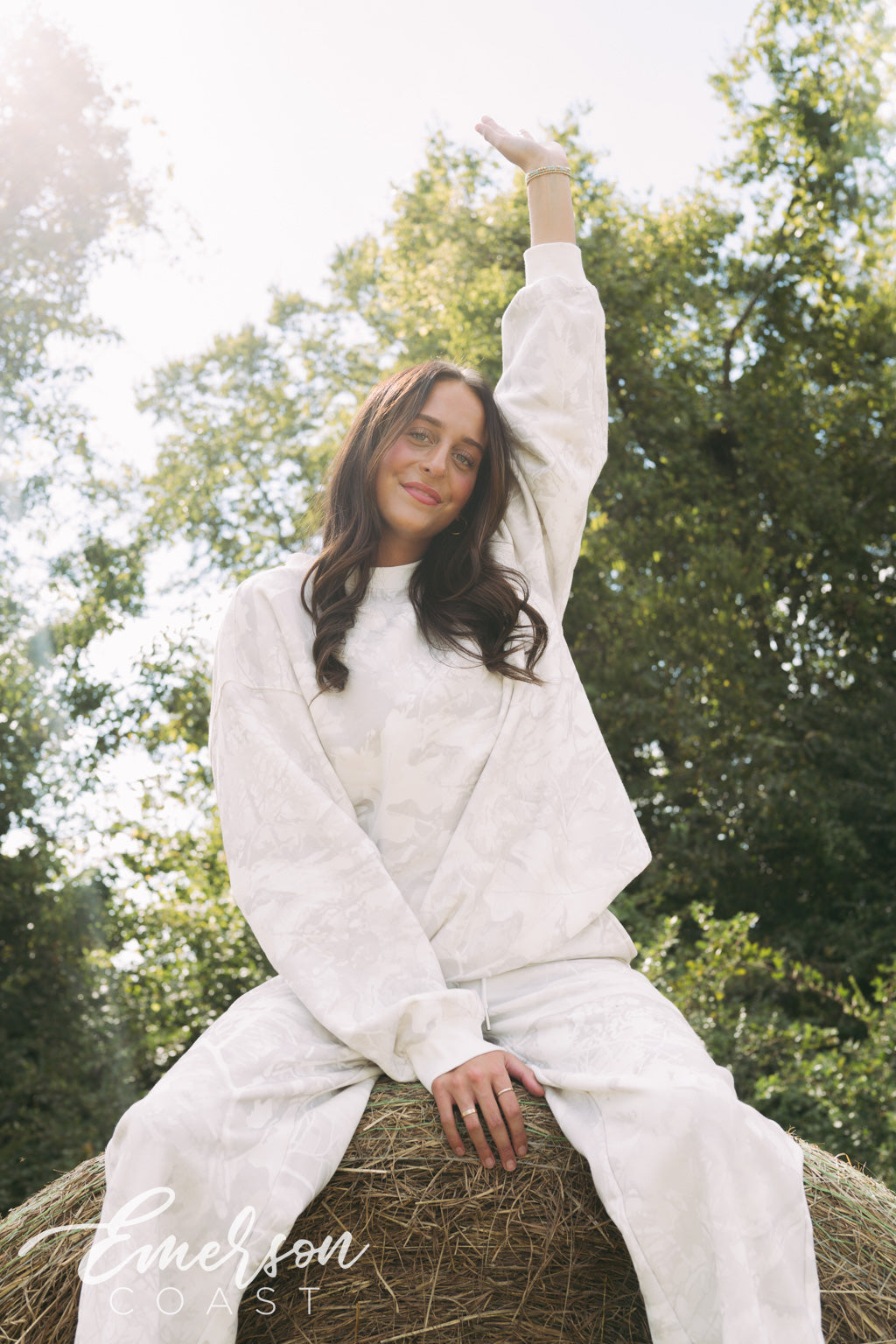 Emerson Coast White Camo Crewneck & Wide Leg Pants