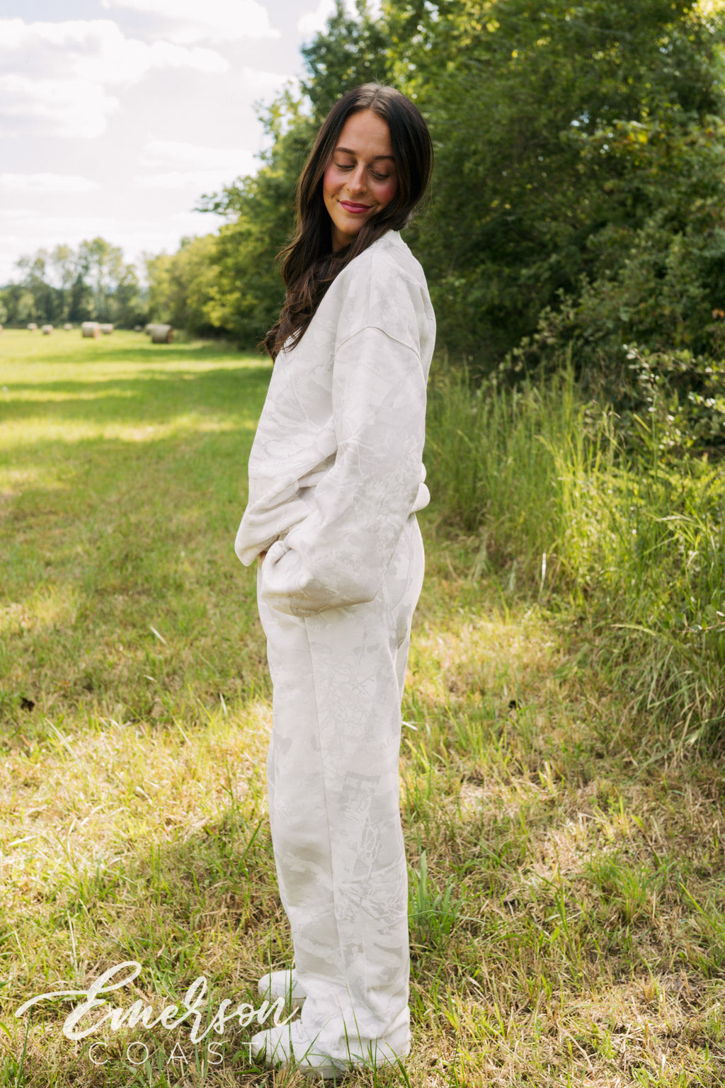 Emerson Coast White Camo Crewneck & Wide Leg Pants