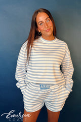 Alpha Xi Delta Light Blue Striped Patch Set