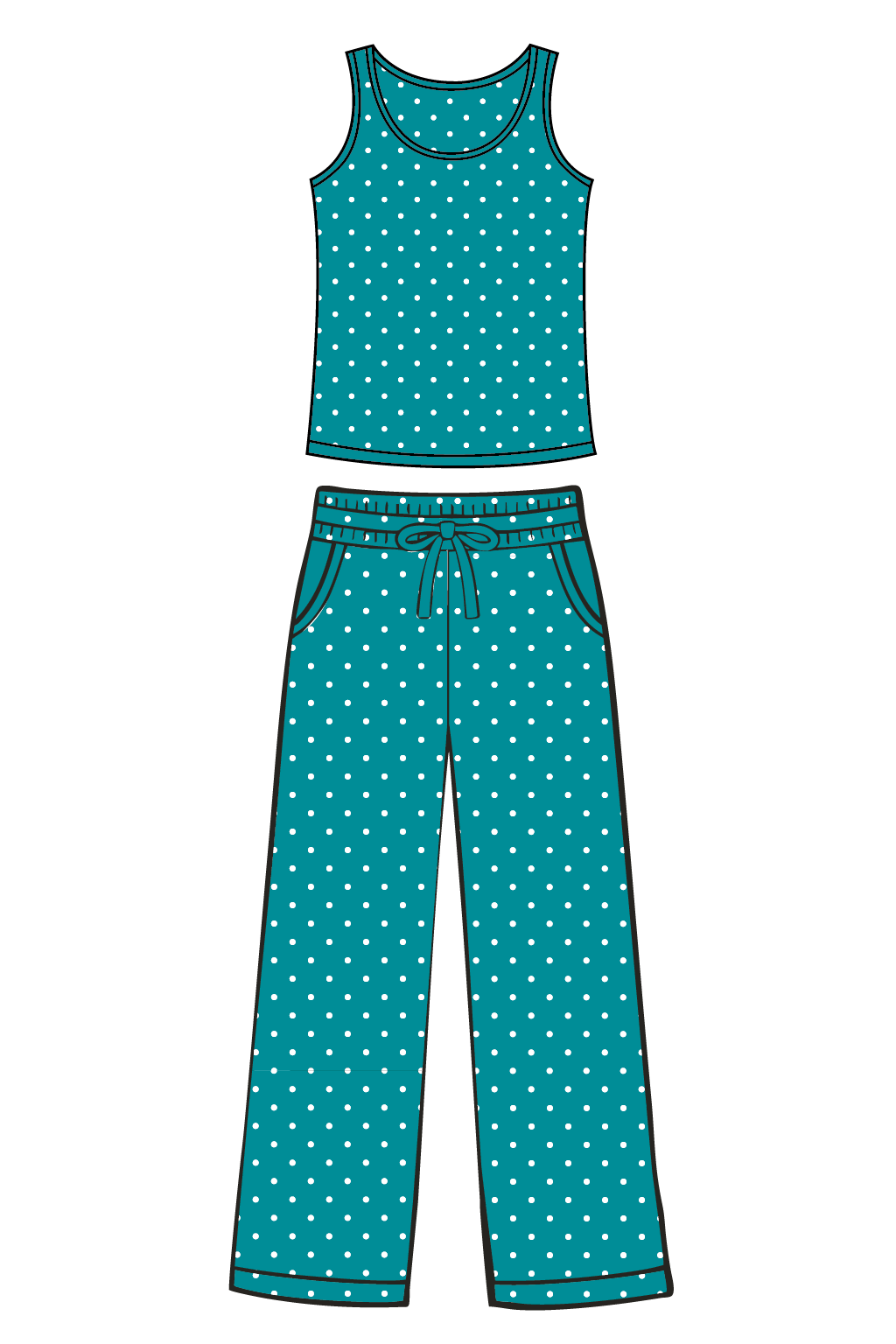 Teal Polka Dot