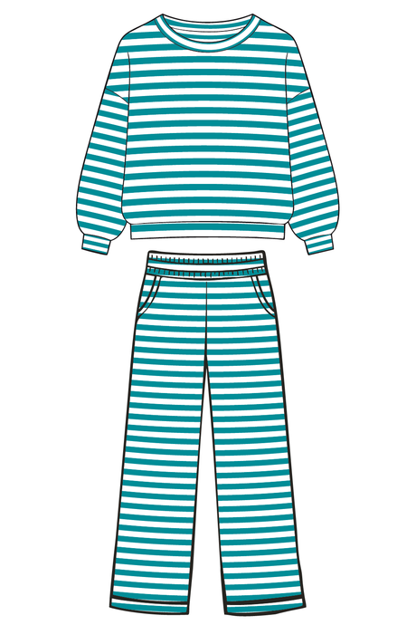 Teal Striped