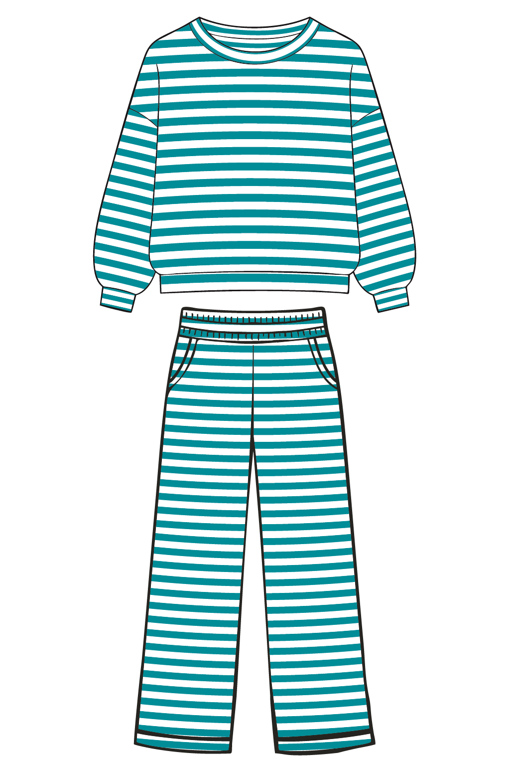 Teal Striped